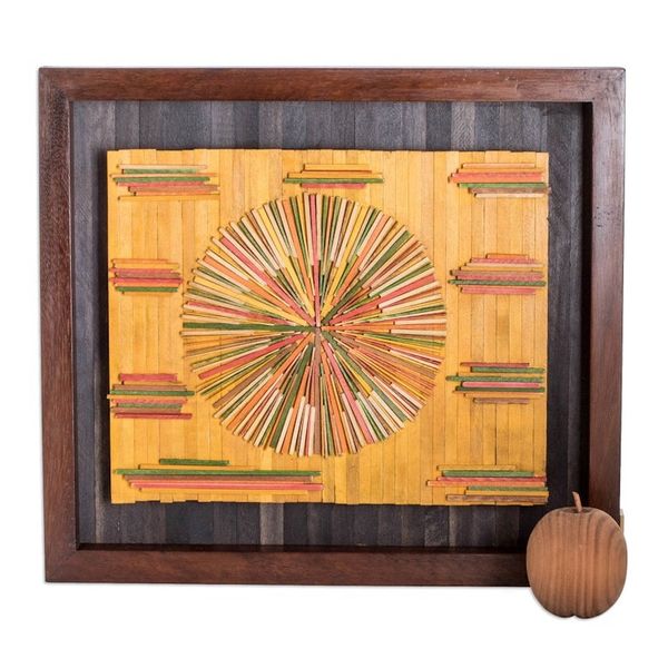 Alternate image for Abstract-Inspired Warm-Toned Wood Wall Art from Guatemala The Time Boat