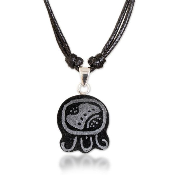 Alternate image for Jade Pendant Necklace with Mayan Unity Nahual Motif Mayan Unity