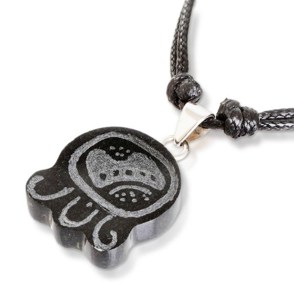 Alternate image for Jade Pendant Necklace with Mayan Unity Nahual Motif Mayan Unity