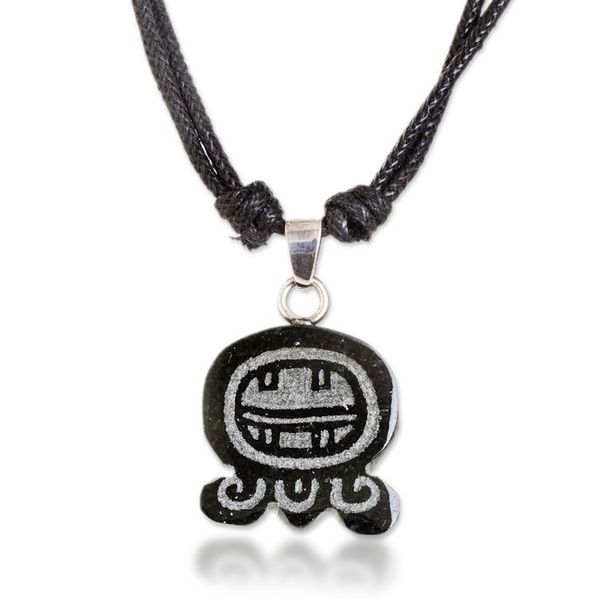 Alternate image for Jade Pendant Necklace with Mayan Authority Nahual Motif Mayan Authority