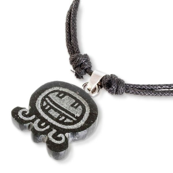 Alternate image for Jade Pendant Necklace with Mayan Authority Nahual Motif Mayan Authority