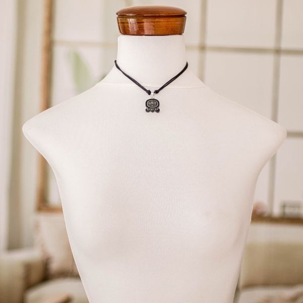 Alternate image for Jade Pendant Necklace with Mayan Authority Nahual Motif Mayan Authority