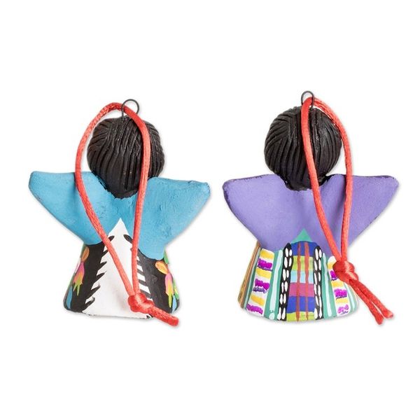 Alternate image for Angel Dressed in Traditional Guatemalan Attire Ornament Pair Angels of Love