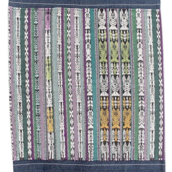 Alternate image for Handwoven Striped Cotton Table Runner with Colorful Tassels Land of Traditions