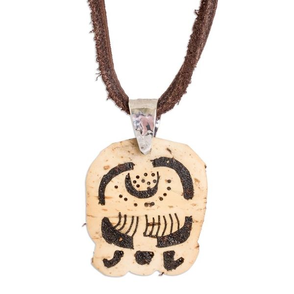 Alternate image for Coconut Shell and Lava Stone Imox Sign Pendant Necklace Connection with Nature
