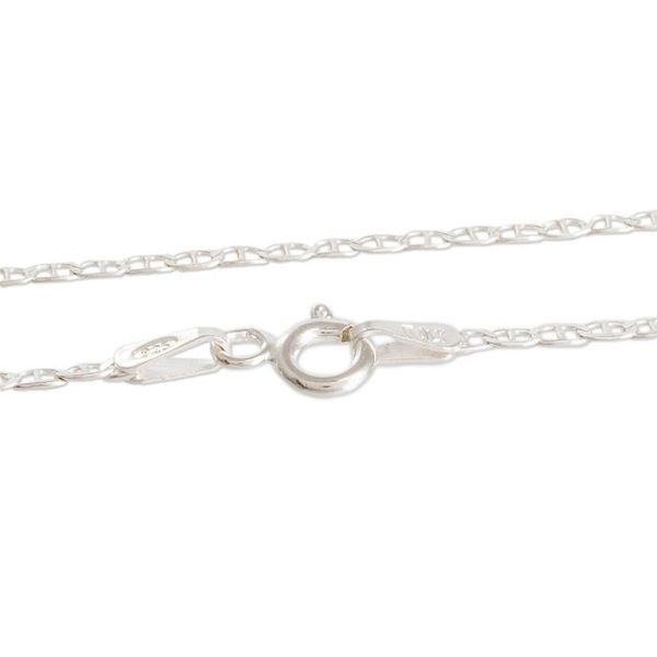 Alternate image for Reversible Silver and Apple Green Jade Maya Pendant Necklace Treasures of My Land