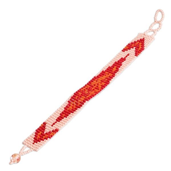Alternate image for Modern Handmade Pink and Red Glass Beaded Wristband Bracelet Lovely Harmony