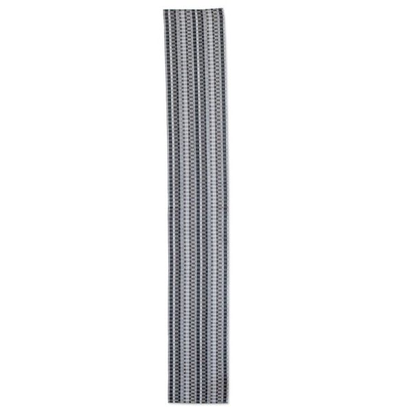 Alternate image for Handwoven Checkered Cotton Table Runner in Black Grey White Checkered Elegance