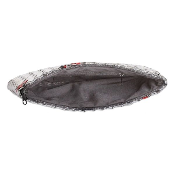 Alternate image for Eco-Friendly Metalized Wrapper Cosmetic Bag with Red Accents Ecological Awareness