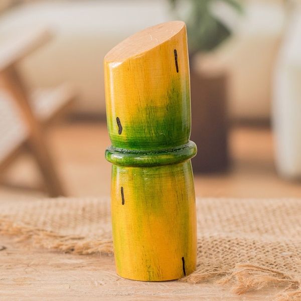 Alternate image for Hand-Carved Painted Sugar Cane Cypress Wood Figurine Guatemalas Sweetness