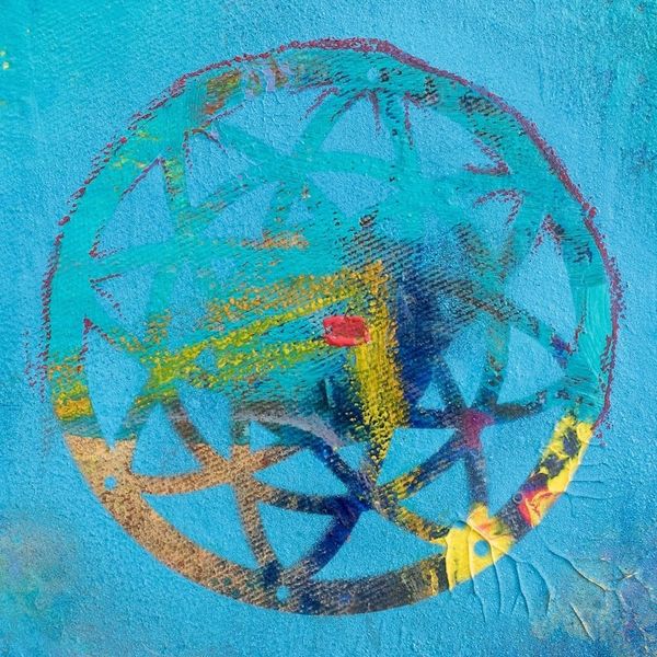 Alternate image for Signed Abstract Acrylic and Oil Painting in Blue Sowing Moon II