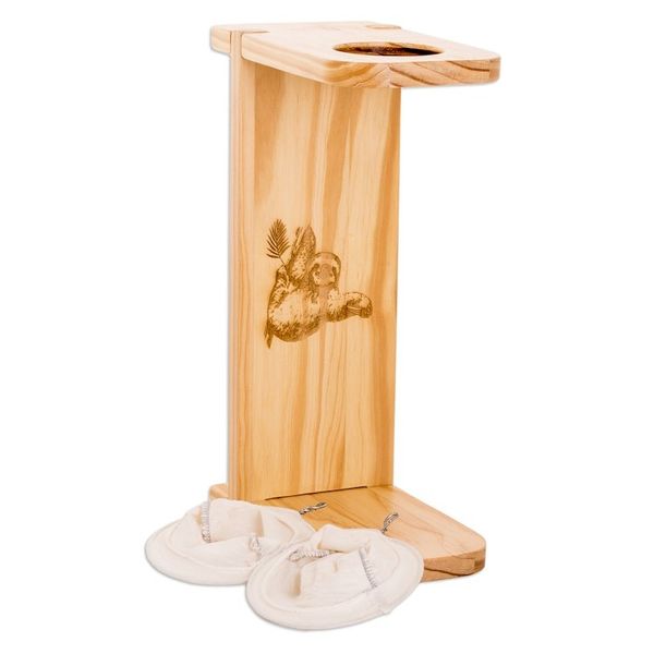 Alternate image for Sloth-Themed Pinewood Single-Serve Drip Coffee Stand Peaceful Scents