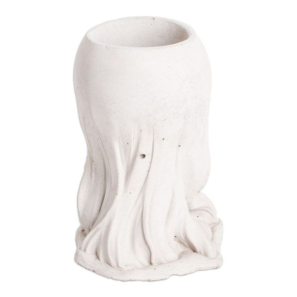 Alternate image for Handcrafted Whimsical Girl and Teddy Bear Cement Flower Pot Wisdom Resilience