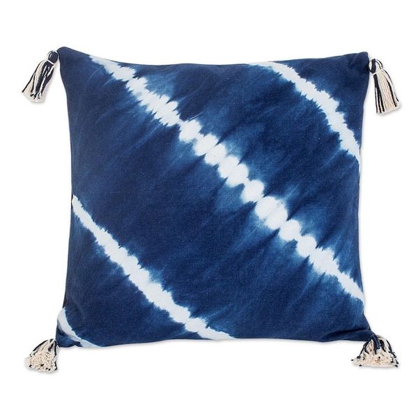 Alternate image for Pair of Tie-Dyed Indigo and White Cotton Cushion Covers Towards the Sea