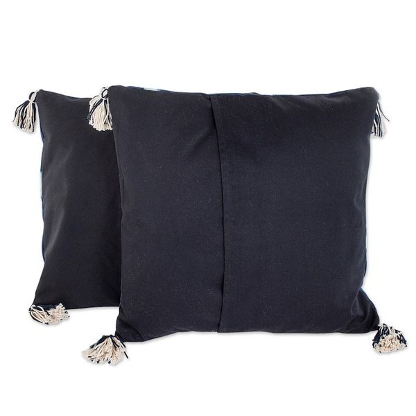 Alternate image for Pair of Tie-Dyed Indigo and White Cotton Cushion Covers Towards the Sea