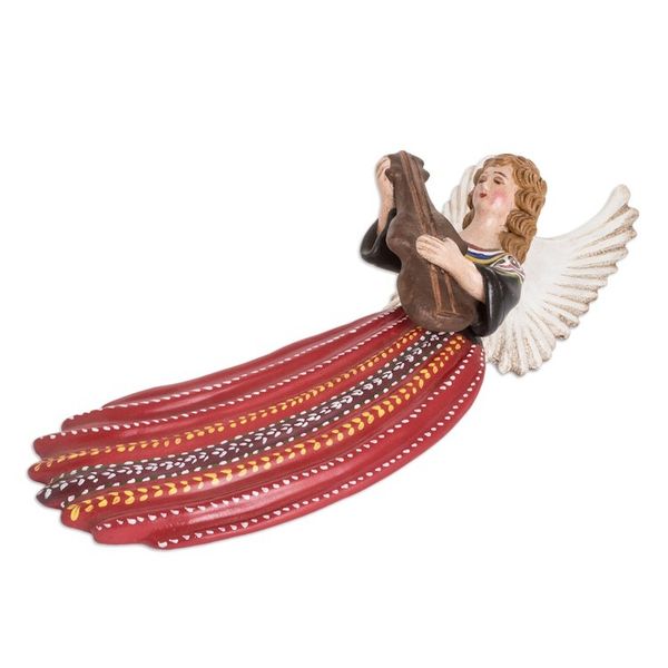 Alternate image for Guatemalan Folk Art Hand-Painted Ceramic Angel Wall Accent Joyabaj