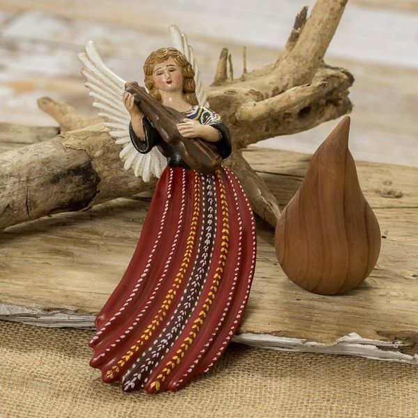 Alternate image for Guatemalan Folk Art Hand-Painted Ceramic Angel Wall Accent Joyabaj