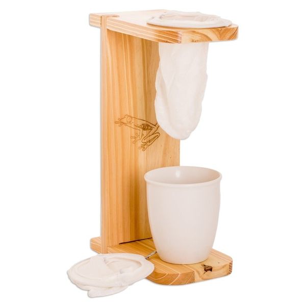 Alternate image for Frog-Themed Pinewood Single-Serve Drip Coffee Stand Lucky Scents