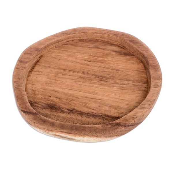 Alternate image for Handcrafted Oval-Shaped Conacaste Wood Snack Plate Fine Delights