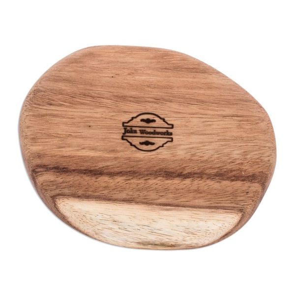 Alternate image for Handcrafted Oval-Shaped Conacaste Wood Snack Plate Fine Delights
