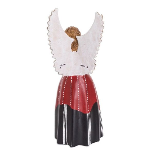 Alternate image for Folk Angel Ceramic Sculpture Hand-Painted in Guatemala Petite Solola