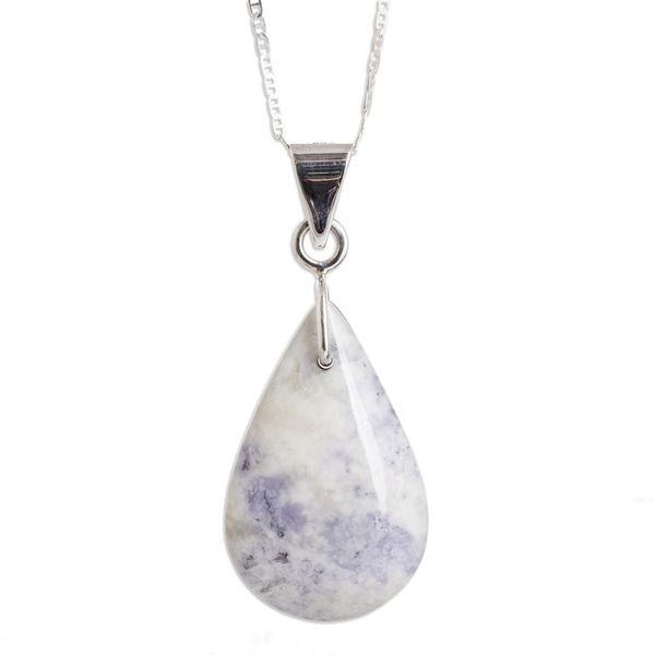 Alternate image for 925 Silver Black Lilac Jade Double-Sided Pendant Necklace Duo-Tone Shadow
