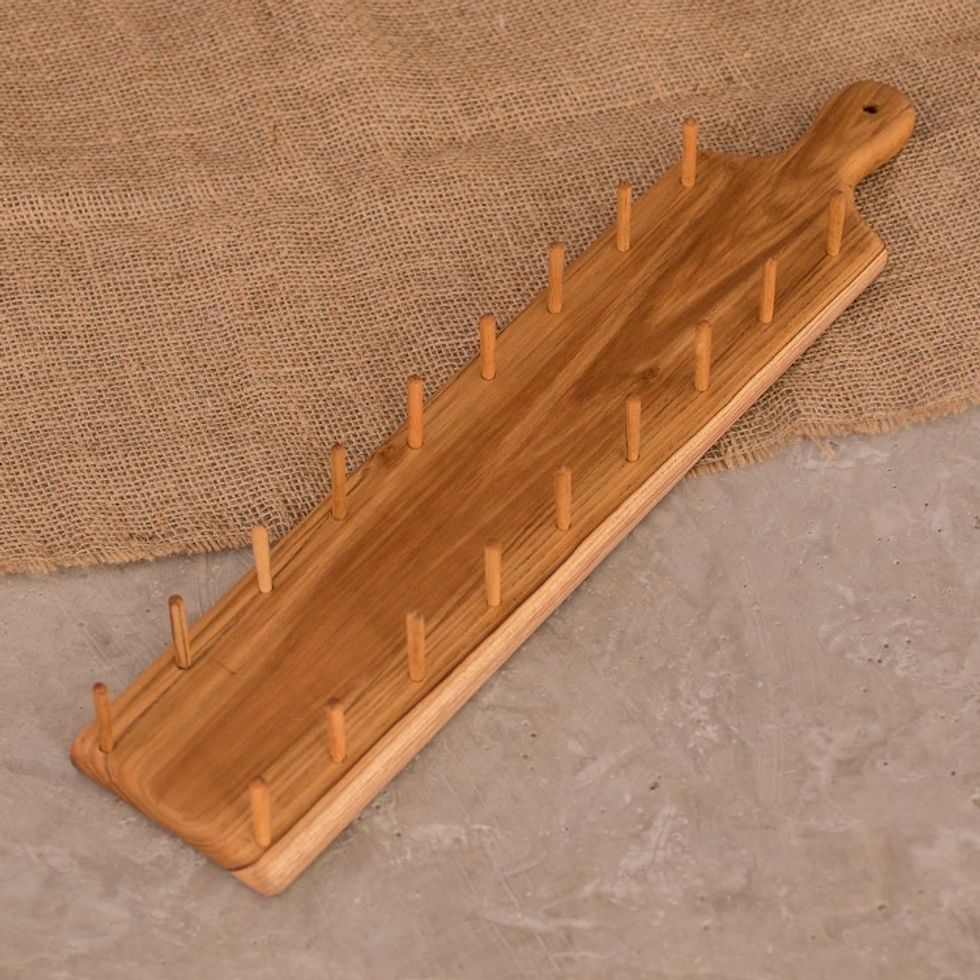 Teak Wood Taco Holder Crafted in Guatemala 'Exquisite Treats'