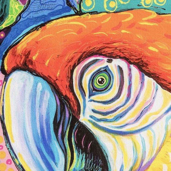 Alternate image for Modern Multicolored Stretched Sublimation Print of A Macaw Magical Macaw