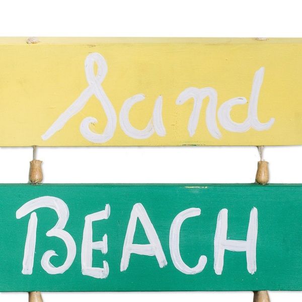 Alternate image for Hand-Painted Wood Wall Art with Inspirational Message Beach Love