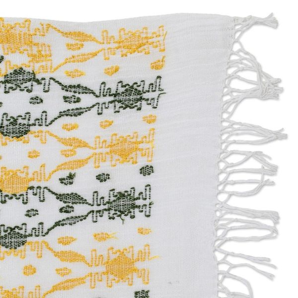 Alternate image for Leafy Handwoven Green and Yellow Cotton Placemat Sun Over the Forest