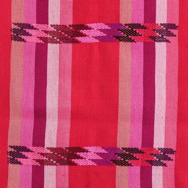 Alternate image for Woven Colorful Cotton Table Runner in a Poppy Base Hue Poppy Rainbow