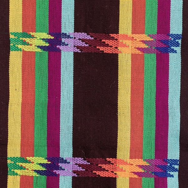 Alternate image for Woven Colorful Cotton Table Runner in a Chocolate Base Hue Chocolate Rainbow