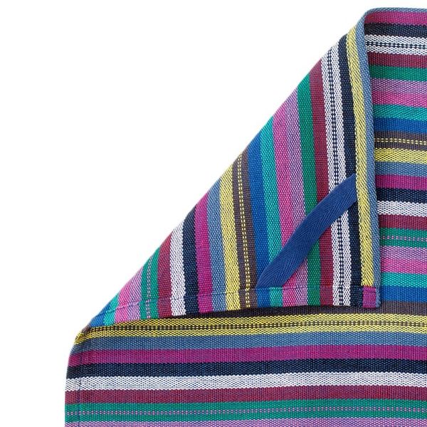 Alternate image for Handloomed Cotton Striped Napkin in Blue and Purple Hues Delicious Waters