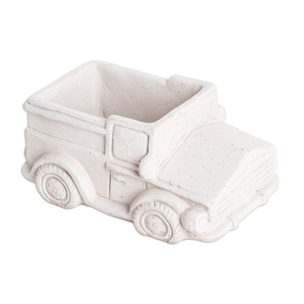 Alternate image for Handcrafted Whimsical Classic Truck Cement Flower Pot Evergreen Truck
