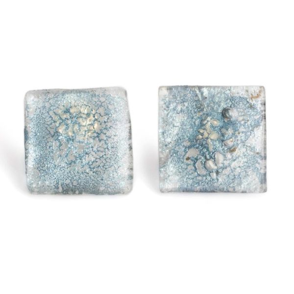 Alternate image for Eco-Friendly Geometric Silver Recycled CD Button Earrings Bubble Vision in Silver