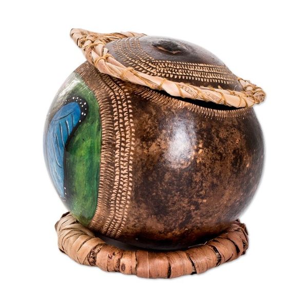 Alternate image for Morpho Butterfly-Themed Dried Gourd Decorative Accent Morpho Flutter