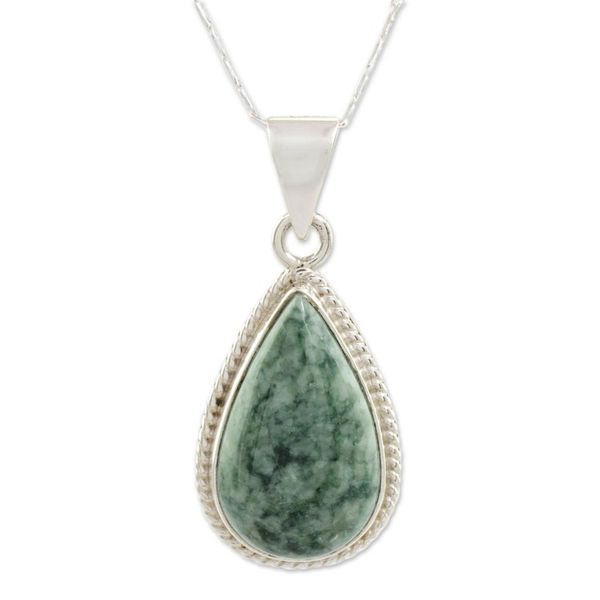 Alternate image for Jade Earrings and Necklace Sterling Silver Jewelry Set Sacred Quetzal
