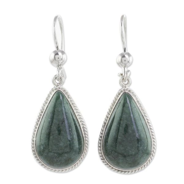 Alternate image for Jade Earrings and Necklace Sterling Silver Jewelry Set Sacred Quetzal