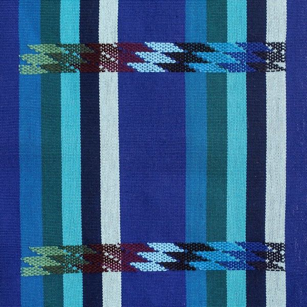 Alternate image for Woven Colorful Cotton Table Runner in an Indigo Base Hue Indigo Rainbow