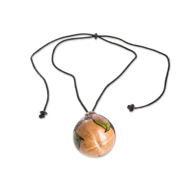 Alternate image for Leaf-Themed Handcrafted Calabash Gourd Pendant Necklace Leafy Scenes