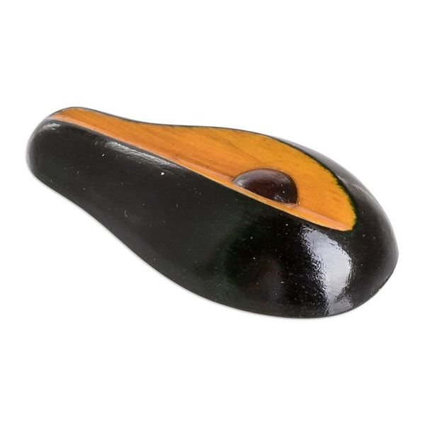 Alternate image for Hand-Painted Hand-Carved Cypress Wood Avocado Magnet Natures Avocado