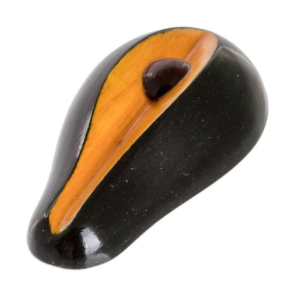 Alternate image for Hand-Painted Hand-Carved Cypress Wood Avocado Magnet Natures Avocado
