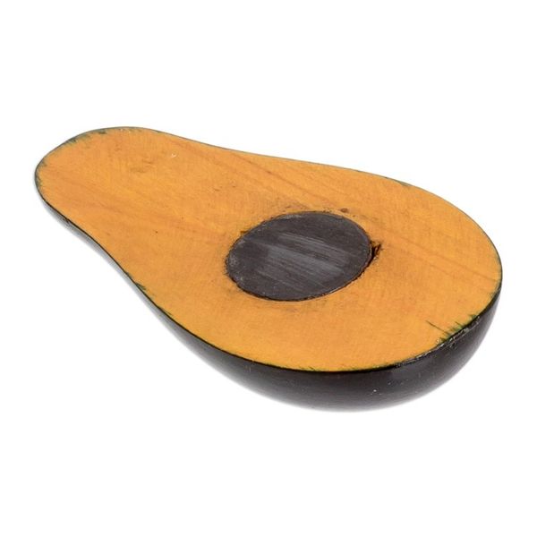 Alternate image for Hand-Painted Hand-Carved Cypress Wood Avocado Magnet Natures Avocado