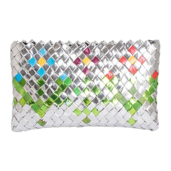 Alternate image for Eco-Friendly Floral Metalized Wrapper Cosmetic Bag Glowing Spring