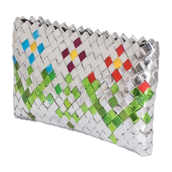 Alternate image for Eco-Friendly Floral Metalized Wrapper Cosmetic Bag Glowing Spring