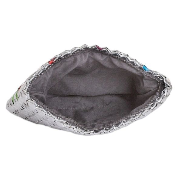 Alternate image for Eco-Friendly Floral Metalized Wrapper Cosmetic Bag Glowing Spring
