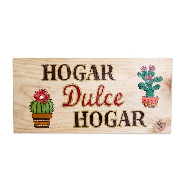 Alternate image for Wood Cactus Wall Art with Spanish Home Sweet Home Message Home Sweet Home