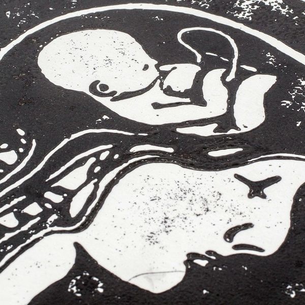 Alternate image for Expressionist Xylograph Print of X-Ray of Man and Fetus Conception