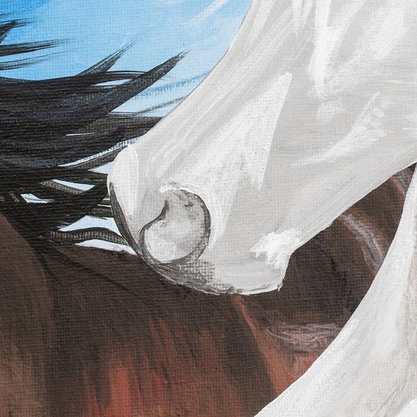 Alternate image for Acrylic on Canvas Painting of Horses in The Sky Horses in The Sky