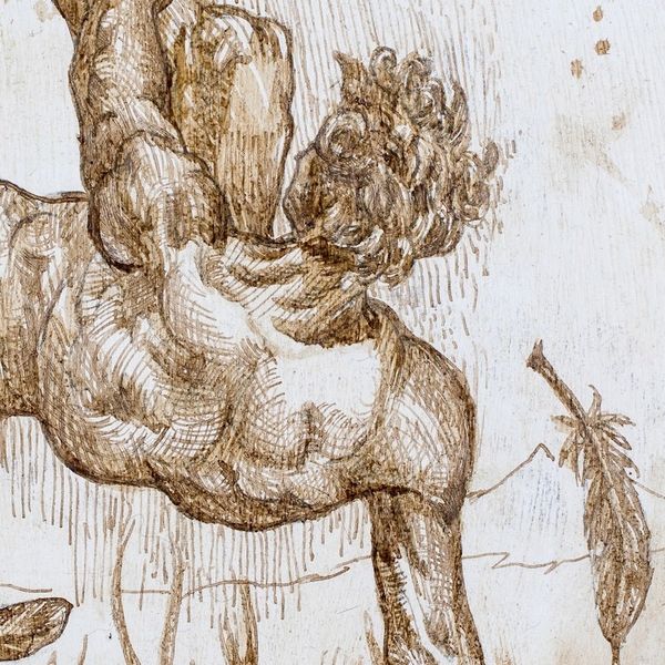 Alternate image for Mixed Media Oneiric Painting of A Man Falling The Fall